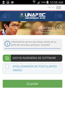 UNAPEC Virtual Estudiantes android App screenshot 12